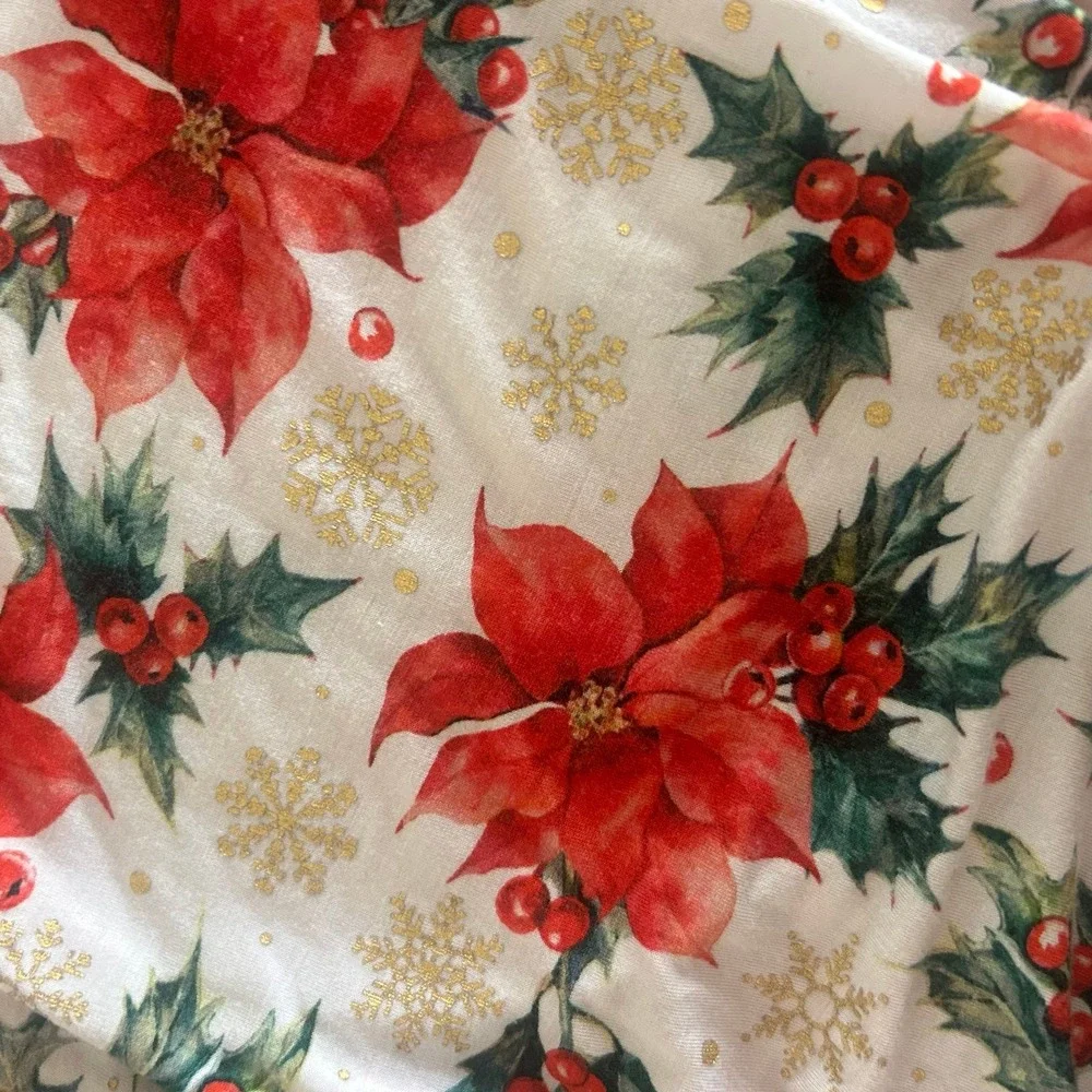Posh Peanut Bubble Bodysuit Holiday Christmas  Poinsettia Red & Gold 18-24 Month
